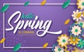 Spring sale banner template with paper cut frame. Paper cut style, vector illustration Royalty Free Stock Photo