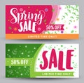 Spring sale banners with different colorful designs Royalty Free Stock Photo