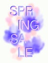 Beautiful watercolor flower background with letters Spring Sale. Royalty Free Stock Photo