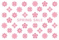 Spring sale card with flower icons.