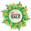 Spring sale floral banner Royalty Free Stock Photo