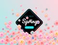 Spring sale flower background design with beautiful cherry flowers - vector banner