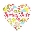 Spring sale heart Royalty Free Stock Photo