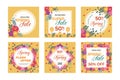 Spring sale Instagram post collection. Modern promotion square web banner for social media mobile apps.Spring sale Instagram post