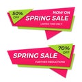Spring sale label price tag banner badge template sticker design Royalty Free Stock Photo