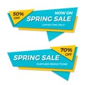 Spring sale label price tag banner badge template sticker design Royalty Free Stock Photo