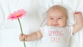 Spring Sale message with baby girl