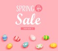 Spring sale message with Easter eggs Royalty Free Stock Photo