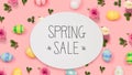 Spring sale message with Easter eggs Royalty Free Stock Photo