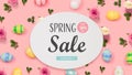 Spring sale message with Easter eggs Royalty Free Stock Photo