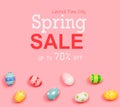 Spring sale message with Easter eggs Royalty Free Stock Photo