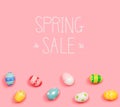 Spring sale message with Easter eggs Royalty Free Stock Photo