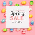 Spring sale message with Easter eggs Royalty Free Stock Photo