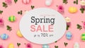 Spring sale message with Easter eggs Royalty Free Stock Photo