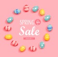 Spring sale message with Easter eggs Royalty Free Stock Photo