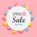 Spring sale message with Easter eggs Royalty Free Stock Photo