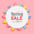 Spring sale message with Easter eggs Royalty Free Stock Photo