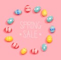 Spring sale message with Easter eggs Royalty Free Stock Photo