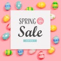 Spring sale message with Easter eggs Royalty Free Stock Photo