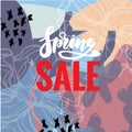 Spring sale and special offer vector banner background with colorful chrysanthemum and daisy flowers elements and spring Royalty Free Stock Photo