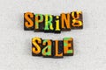 Spring sale special season discount clearance consumer store offer Royalty Free Stock Photo