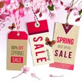 Spring sale tags Royalty Free Stock Photo