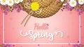 Spring sale template with shasta disy on blue background