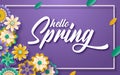 Spring sale vector banner design with flowers. Vector illustration Royalty Free Stock Photo