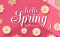 Spring sale vector banner design with flowers. Vector illustration Royalty Free Stock Photo
