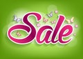 Spring Sale Word with Butterfliesand flower Royalty Free Stock Photo