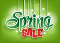 Spring Sale Word Hanging with Strings Royalty Free Stock Photo