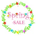 Spring sale wreath design Royalty Free Stock Photo