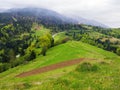 spring scenery in rural mountain countryside