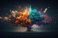 spring season exploding abstract illustration generative ai