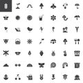 Spring season universal vector icons set