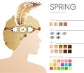 Spring Seasonal Color Analysis Illustration with Woman Royalty Free Stock Photo