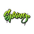 Spring. Seasonal lettering in graffiti style. Royalty Free Stock Photo