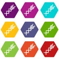 Spring shear icons set 9