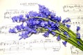 Spring Sheet Music And Bluebell Flowers