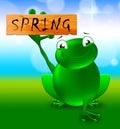 Spring Sign Shows Natural Environment 3d Illustration