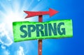 Spring sign with sky background Royalty Free Stock Photo