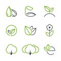 Spring simple vector icon set