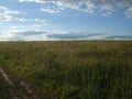 Spring sky over the field. Royalty Free Stock Photo