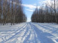 Spring sky over the snow field. Royalty Free Stock Photo