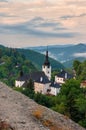 Spring in Slovakia. Old mining village. Historic church in Spania dolina. Royalty Free Stock Photo