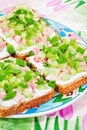 Spring snacks - light open faced sandwiches