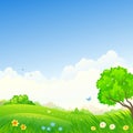 Spring square landscape background