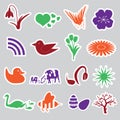 Spring stickers set Royalty Free Stock Photo