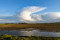 Spring storm as sunset approaches in the Skagit Valley