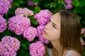 Spring style. Pretty girl with spring flowers. Adorable girl in spring. Beauty treatment and therapy. Beauty salon. Pure Royalty Free Stock Photo